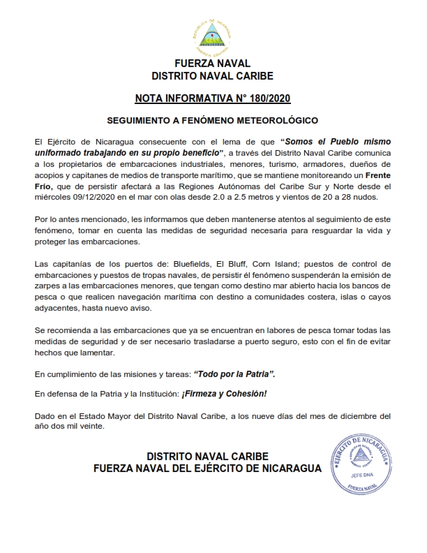 ejercito-nicaragua-fenomeno-meteorologico-seguimiento